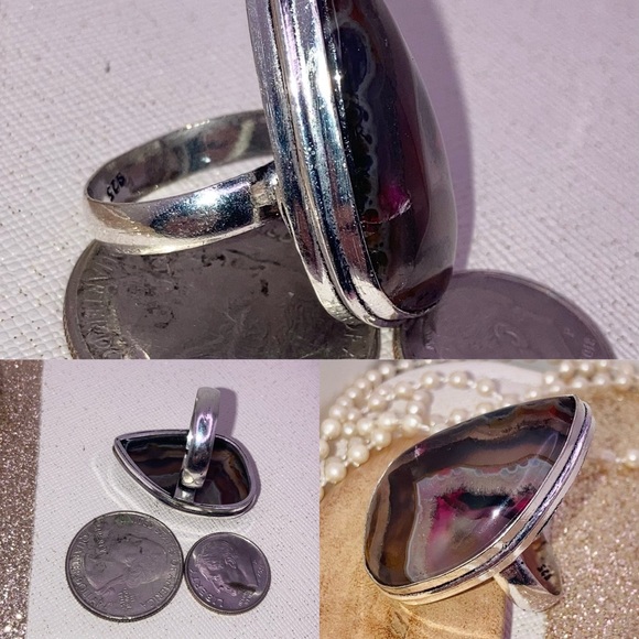 Turkish Stick Agate Gemstone Handmade Ring - Picture 3 of 5